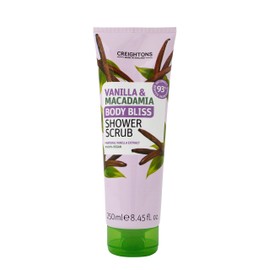 Creightons Body Bliss Vanilla and Macadamia Shower Scrub (250ml) - Made with 93% naturally derived ingredients, Cruelty free, Vegan friendly & Paraben free