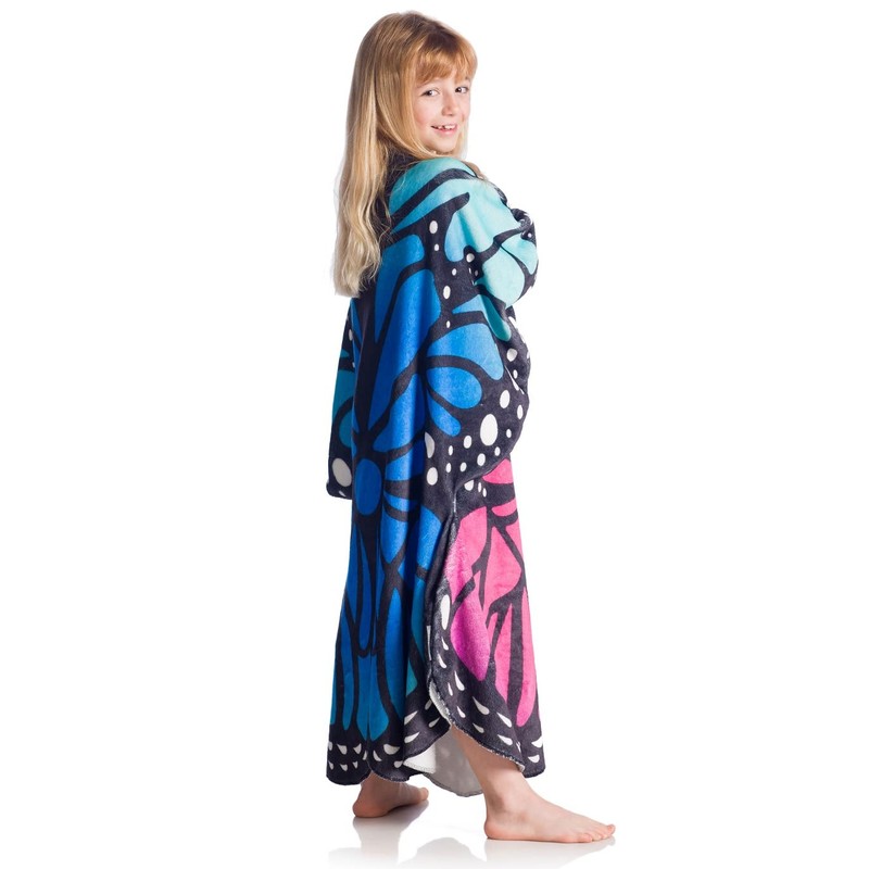 Kanguru, Soft Wearable Blanket Butterfly Shape Reversible Blue and Pink