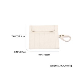 YONBEN Makeup Brush Roll Up Bag Simple and Foldable Makeup brush Bag Organizer Cotton Material Travel Portable and Lightweight (Beige)