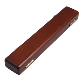 25.5x4.6x3cm Wooden Flute Head Joint Case Wooden Storage Box Flute Mouthpiece Accessories Amber Color
