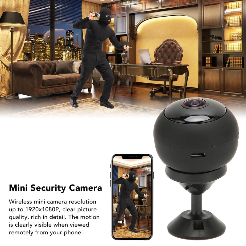 Wireless Mini Camera Panoramic View Security Intelligence WiFi HD Night