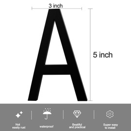 Self Adhesive House Number 5Inch House Numbers for Outside Acrylic Modern Mailbox Numbers House Numbers for Outside Stick On Numbers Address Home Number for House Apartments Office Hotel(Number 4)