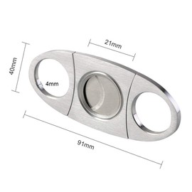 Vicloon Cigar Cutter Twin Stainless Steel, Double Blade Guillotine Scissors, Pocket Cigar Tool, Silver