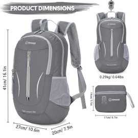 ZOMAKE Outdoor Backpack, Folding Backpack, Waterproof, 6.5 gal (25 L), Small, Ultra Lightweight, Backpack, Attack Zack, Daypack, Mountain Climbing, Camping, Travel, Sports, Running, Bicycle, Gym,