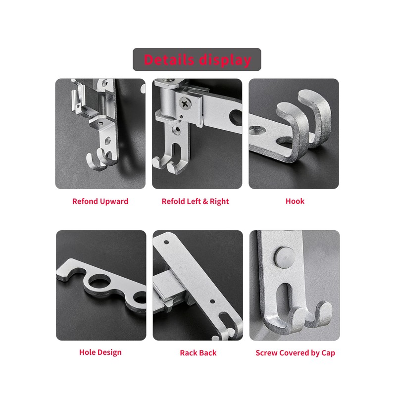 Dr.DJ Wall Mount Coat Hanger Holder Silver Clothes Drying Organizer