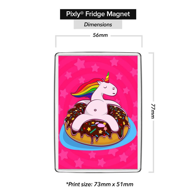 Pixly® Unicorn Donut Fridge Magnet Large Jumbo Size Funny Joke