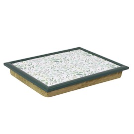 YöL Eucalyptus Design Adult Laptray - Padded Bean Bag Cushioned Base Wooden Frame Lightweight - Food Drink Breakfast Lunch Dinner TV Sofa Bed Laptop Plate Bowl Cup