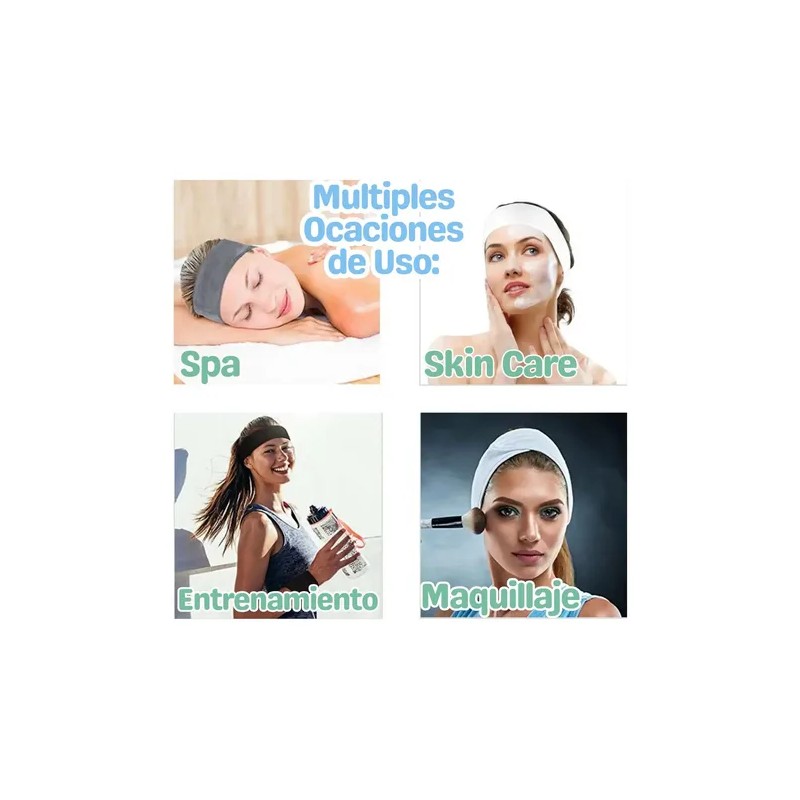 Banda Diadema Suave Velcro Para Cuidado Facial Universo en Linea