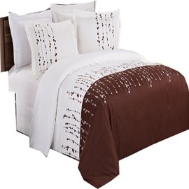 sheetsnthings Ellis Luxury 3PC Embroidered Duvet Cover Set, 100% Microfiber (King/California King)