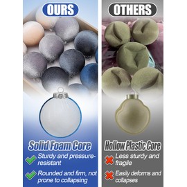 24PCS Velvet Christmas Ornaments - 3 Inch Bulk Shatterproof Velvet Balls with Solid Foam Core, Xmas Decorative Hanging Ornaments, Christmas Tree Decorations, Blue