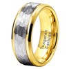 LUXUBANDS 8mm Gold Hammered Tungsten Rings for Men Women Wedding