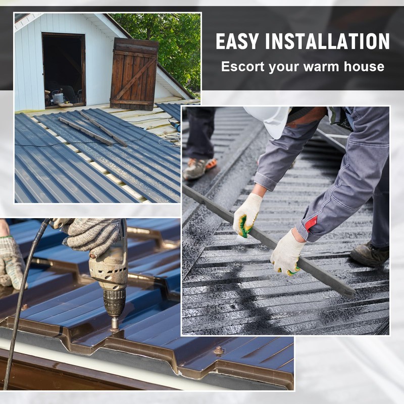 Pushglossy 30 Pcs 9 Inside Metal Roof Foam Closure Strips
