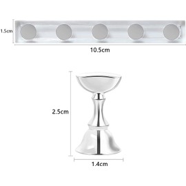 YOVOY Magnetic Acrylic Manicure Tools Nail Practice Hand Nail Exercise Pedestal Nail Supplies Nail Tips Display Stand Practice Bench Set of 10 (Silver)