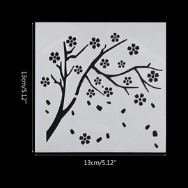 Lottoy layering DIY hollow design PET plastic stencil, perfect for textile design, wall design, window, paper, scrapbooking, children's crafts, 14 x 13 cm, 5.51 x 5.12 in.