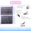 False Eyelashes (9-15 mm, 280 Clusters Eyelash Kit)