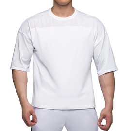 Magiftbox Mens Workout Shirts Short Sleeve Oversized Hipster Big Size Gym Shirts T64_White_US-XL