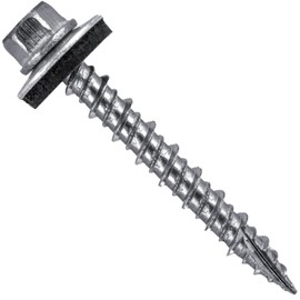 Stainless Steel Metal Roofing Screws (250) 9 x 1-1/2" NO PAINT hex head sheet metal roofing screw. Self-Piercing (SP) tip metal to wood siding screws EPDM washer