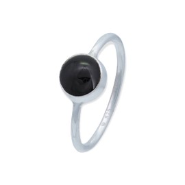 mantraroma Ring Silver 925 Women's Onyx Gemstone Black Simple Modern (MRG-078-03), Silver Gemstone Silver Onyx gemstone, Onyx