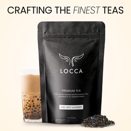 Locca Earl Grey Lavender Loose Leaf Blend - Bergamot and French Lavender Petals, Perfect for Boba Tea - 8oz (227g)