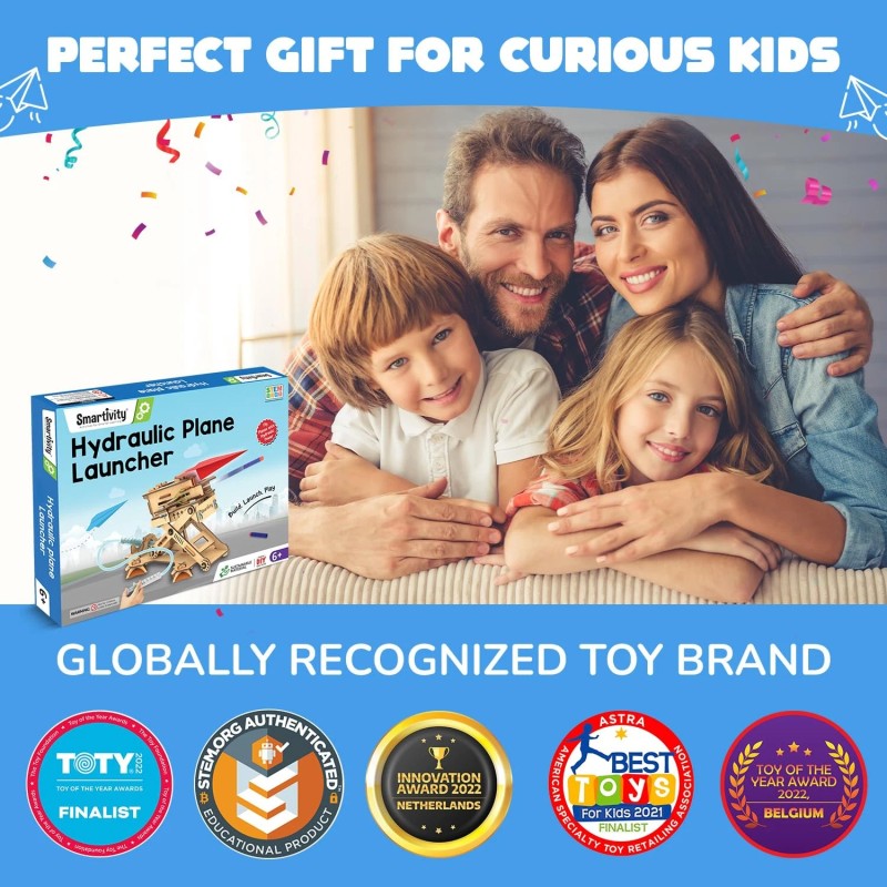 Smartivity STEM Mechanical Airplane Launcher Kit for Kids Ages 6