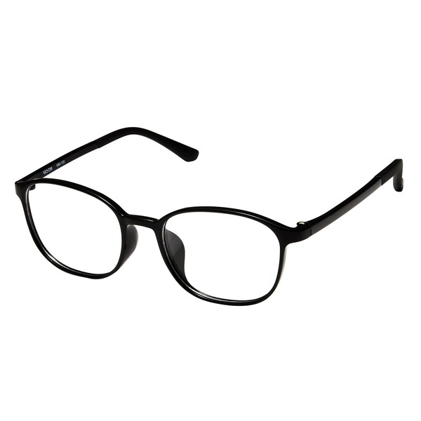 [MOOM] メガネ 度付き 度入り 度あり レディース おしゃれ ウェリントン 度付きメガネ 度付き眼鏡 軽量 フレーム 乱視 乱視対応可 近視 眼鏡 黒縁 レンズ付き 軽い ズレ防止 ブラックカラー ムーム MM-100C1-NS-20064