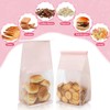 50 pcs Bakery Bags with Window, Reusable Paper Bread Bags,