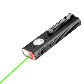 TrustFire Mini X3 Rechargeable EDC Flashlight with White Light, Flood Light, Red Light, Green Beam, 1050 Lumens Portable Flat Flashlights, Fourfold Light Sources Pocket Lights IPX6 (Black)