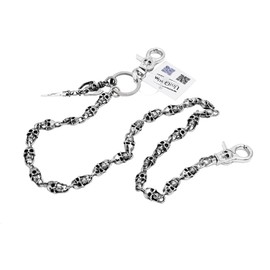UNIQSUM Skull Sword charm Skull Wallet chain Metal Biker Punk Key chain (Silver)