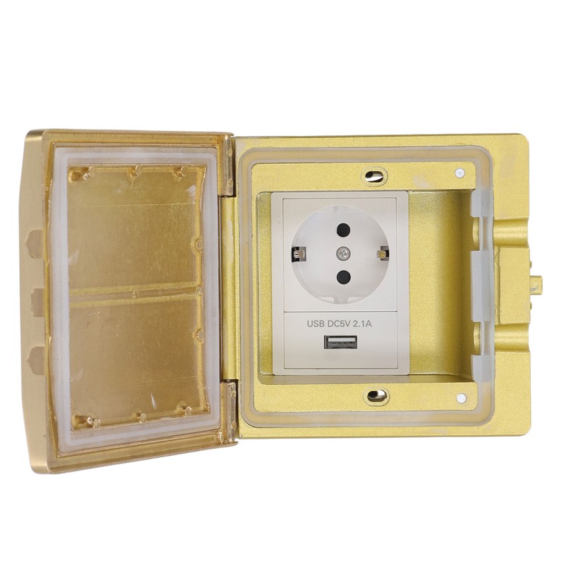 Floor Power Socket Embedded Installation USB Waterproof Dust Proof Recessed