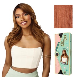 Sensationnel Glamzy Lace Part Wigs - Zaria Glueless Hand Tied Wider Parting Synthetic Hair (CHOCOLATECOPPER)