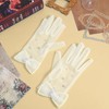 CIATBYYJ Short Bridal Gloves, White with Pearls, Satin Gloves, Tea