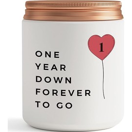 One Year, 1st, 1 Year, First Anniversary Candle Gifts for Him Her Couple- Best Happy Paper Anniversary Girlfriend Boyfriend Wife Husband Romantic Gift
