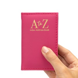 Evelay Index Address Book Leather Look Cover Executive Padded Small Sizes Notebook A-Z (Pink)