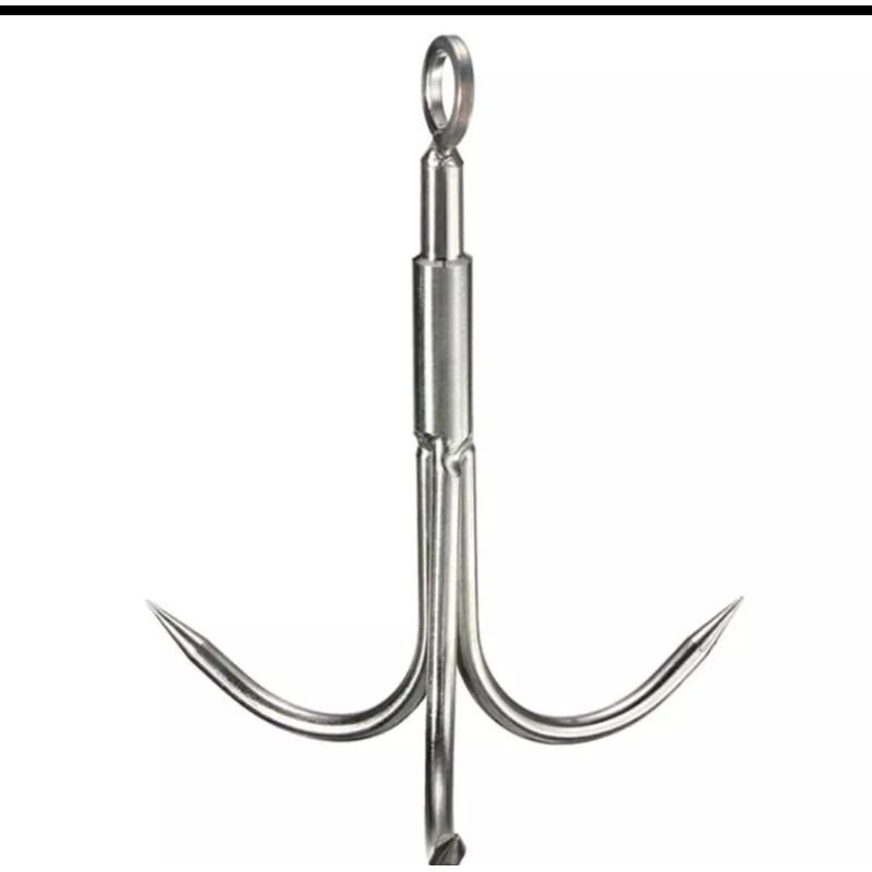 Cyfie Grappling Hook Grapnel Hook, 3-Claw Stainless Steel Tree Assorted