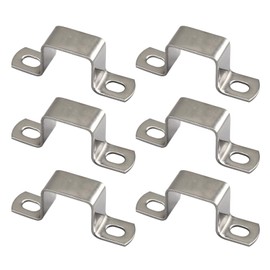 (6 Pieces) 50x50mm Square Pipe Clamp 304 Stainless Steel U Shaped Strut Connector Bracket Tube Buckle Hose Clamp Cable Clamp