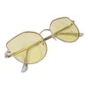 Komonee Cat Eye Square Sunglasses Silver Frame Yellow Lens Tint