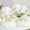 Ginger Ray Easter Bunny Tail Cupcake Toppers - Gold -