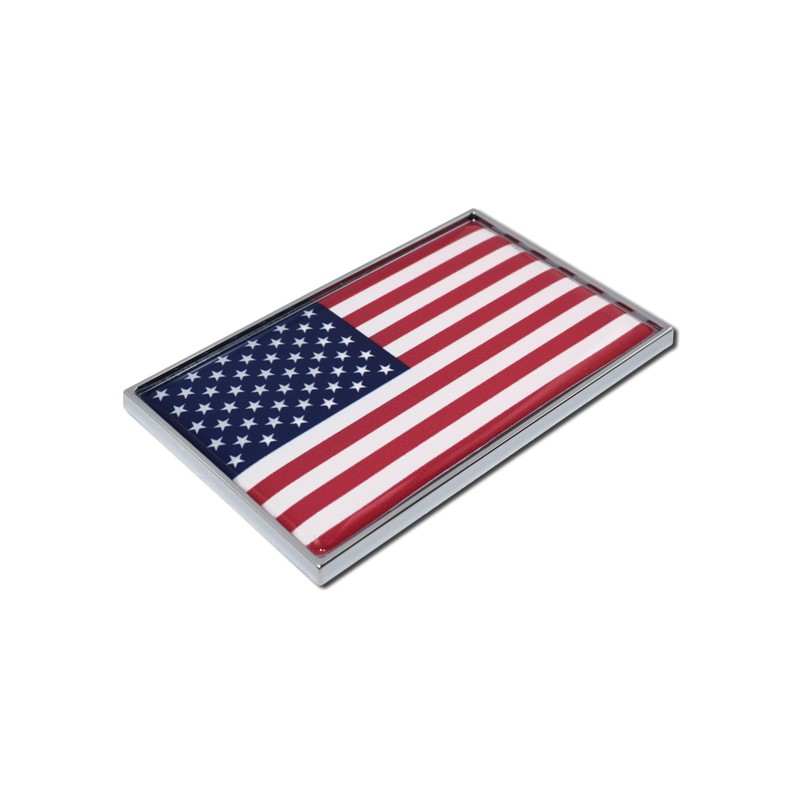 Elektroplate 2 Mini American Flag OEM Chrome Emblems for Motorcycles,