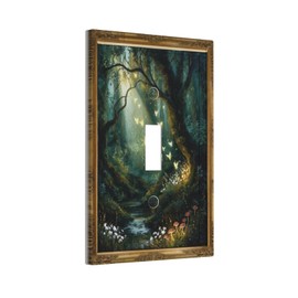 Vintage Framed Enchanted Forest Stream Toggle Switch Plate Cover