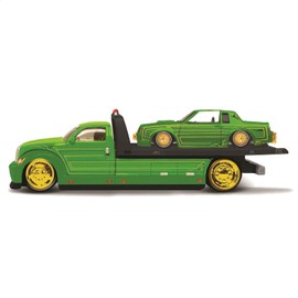 Maisto 1/64 Elite Transport Mini Car Diecast Car Assembled (Mist Flatbed / 1987 Buick Regal T Type - Green)