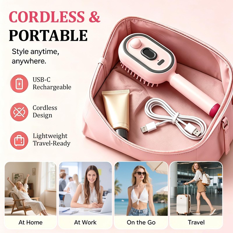 Electric Spray Air Cushion Massage Comb, Anti-Static & Frizz Brush