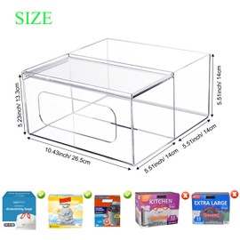 Aphbrada Acrylic Trash Bag Dispenser Kitchen Under Sink Organizers and Storage - Large Garbage Bag Dispenser with Lid Under Bathroom Sink Organizer, Trash Bag Holder Cabinet, Clear