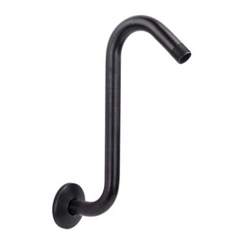 Shower Head Extension Arm with Flange,10.5 Inch High-Rise Curved S Shaped Design, Stainless Steel, Standard 1/2" Connection, Oil Rubbed Bronze Finish
