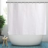 YISURE White Waffle Short Shower Curtain Fabric 70x65 for Bathroom,
