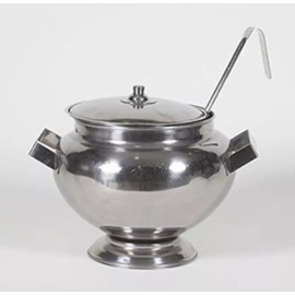 Like Shop Sopera Con Tapa Capacidad 6 L Acero Inoxidable Con Cucharón