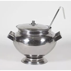 Like Shop Sopera Con Tapa Capacidad 6 L Acero Inoxidable Con Cucharón