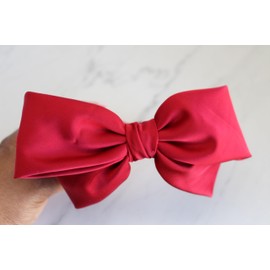 Bow Satin Headband (Red, 2.5 inch)