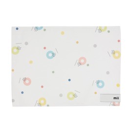 mii 2101-0024 My Lunch Cloth, Cotton, Washable, Bento Furoshiki with Name Tag (Oil Resistant), 13.8 x 9.8 inches (35 x 25 cm), Set of 1, Random Donut Pattern, Lightweight, Nursery School, Kindergarten