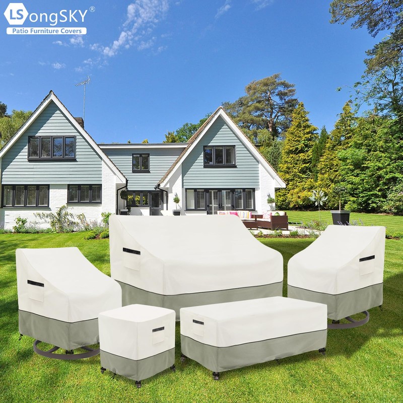 LSongSKY Outdoor Coffee Table Cover,Waterproof Rectangular Patio Small Side Table
