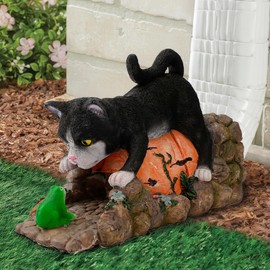 Noegrus Real Cat Gutter Downspout Extender Statue, Garden Animal Decor Gutter Extension, Splash Block, Eco-Friendly Resin, Outdoor Decor Sculpture, Gutter Diverter Rain Perfect for 3"x4" Downspout